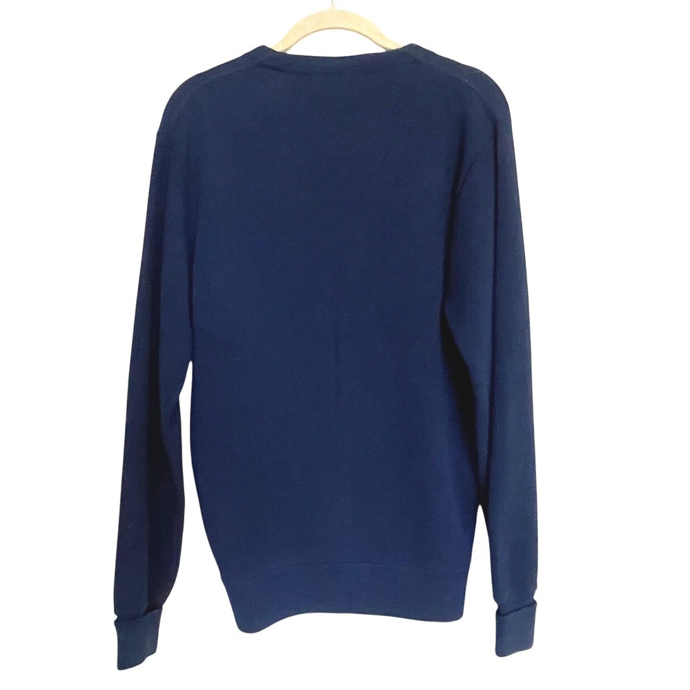 Vintage 80s Christian Dior Monsieur Navy Blue Cardigan Sweater Grandpa Mens M - Picture 3 of 8